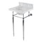 Kingston Brass 19 Carrara Marble Console Sink with Brass Legs 8 Faucet Drillings, Marble WhitePolished Chrome KVPB1917M381ST - alternate 1